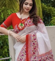 Halfsilk Sceenprint Saree Code 2406
